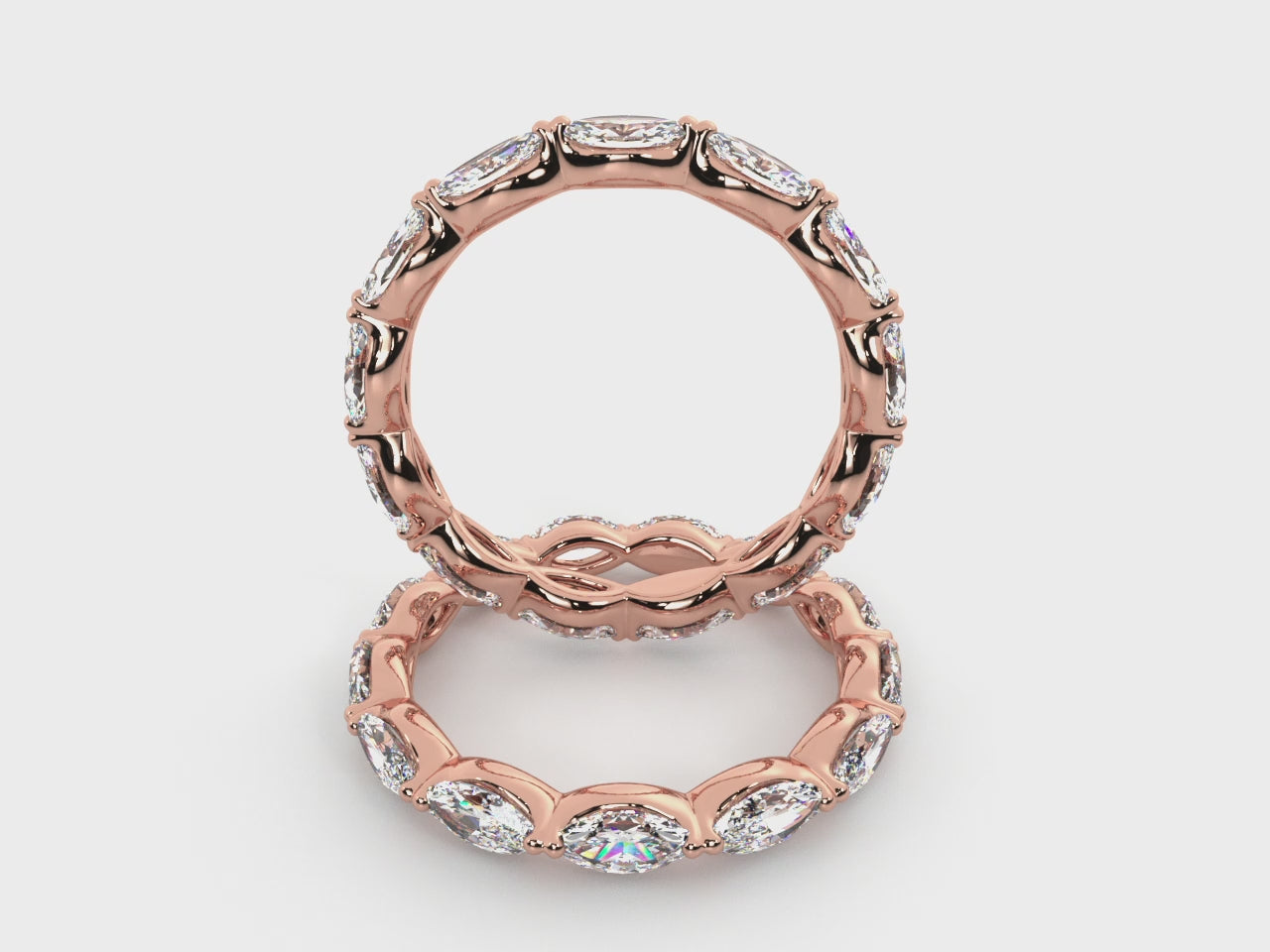 Load video: Marquise Lab Grown Diamond East-West Eternity Band