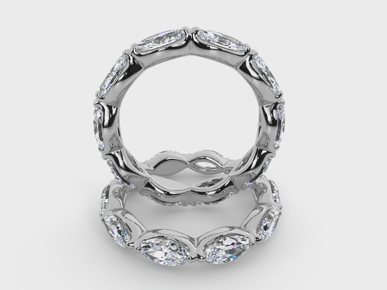 Load video: Marquise Lab Grown Diamond East-West Eternity Band