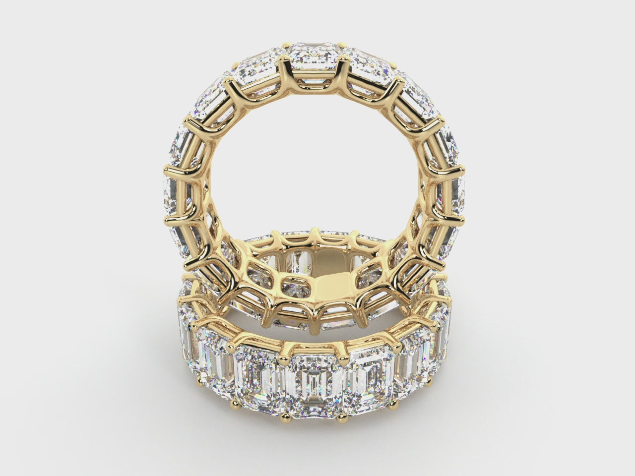 Load video: Emerald Natural Diamond Full Eternity Band