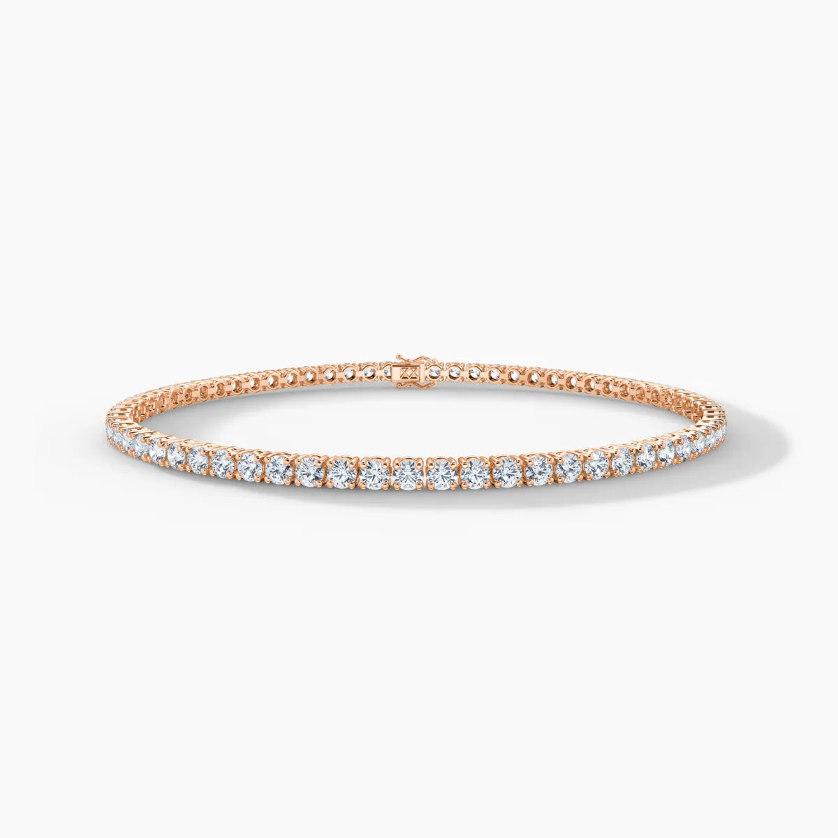 Tennis Bracelet Band - Round -  Rose - 10.00 ct - F/VS1