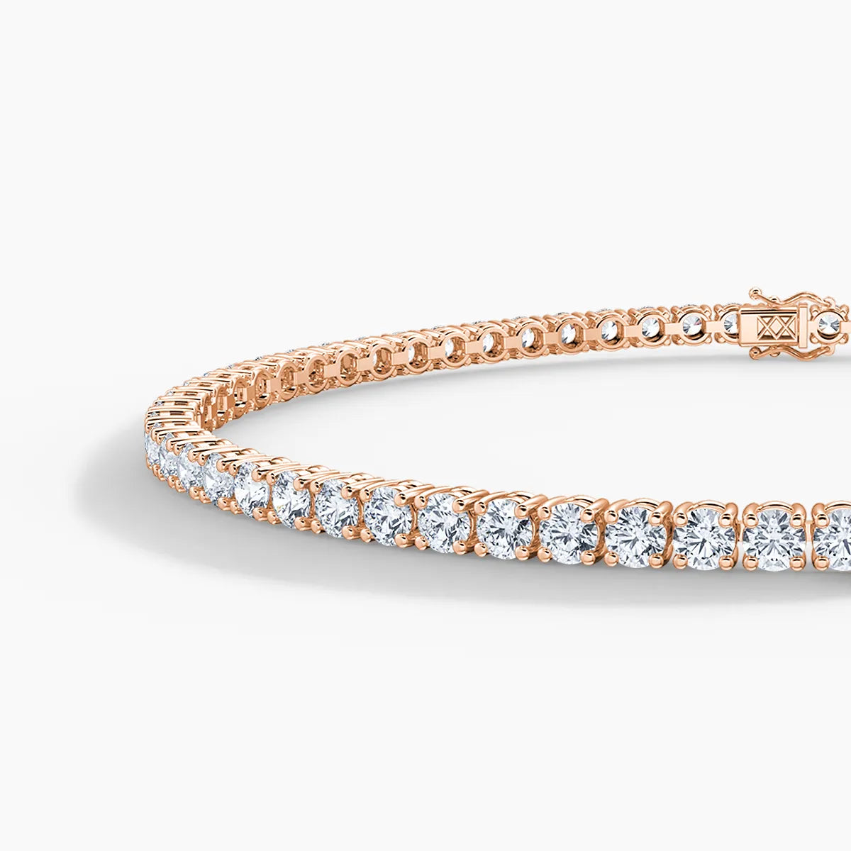 Tennis Bracelet Band - Round -  Rose - 10.00 ct - F/VS1
